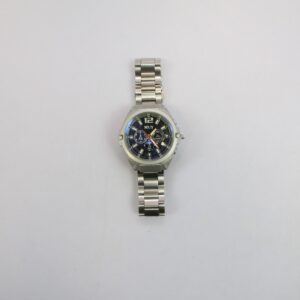 Stainless steel mens watch with bold dial and multi-function look.