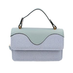 Textured flap handbag with top handle detail, suitable for everyday and casual styling.