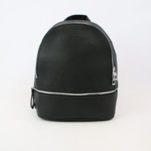 Structured women?s backpack with multiple zip compartments and adjustable shoulder straps for everyday use.