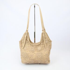 Soft lace-style fabric with double shoulder straps shoulder bag