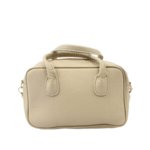 Crossbody bag with structured compact design, double top handles and zip closure for everyday use.