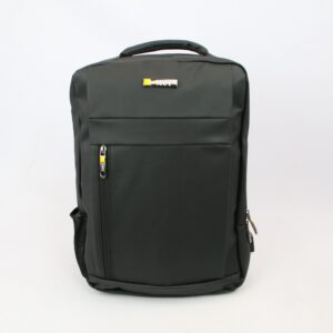 Mens backpack with front zip compartments and structured design for daily use.
