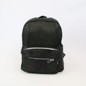 Compact backpack with front zip pocket and adjustable straps for everyday use.