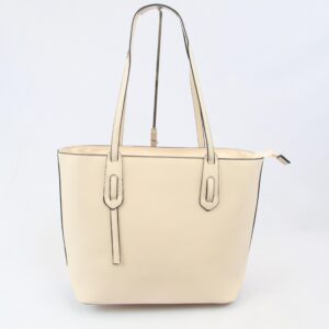 Shoulder bag with minimalist structured design and long adjustable strap for everyday use.
