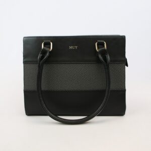 Shoulder bag with structured panel design, double top handles and spacious interior for everyday use.