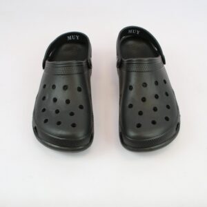 Mens lightweight clog sandals with perforated upper and adjustable back strap for everyday comfort.