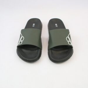 Mens slide sandals with wide strap detail and cushioned sole for everyday casual wear.