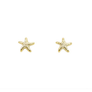 Gold starfish earrings with elegant ocean inspired design