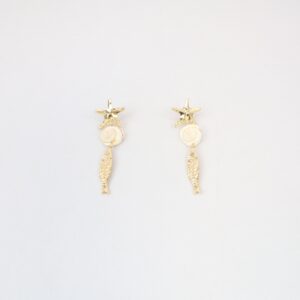 Sea themed drop earrings mixed textured details.