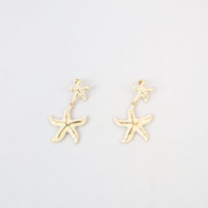 Sea themed drop earrings mixed textured details.