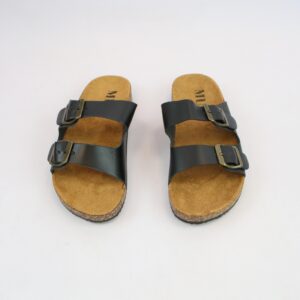 Double buckle strap design with cushioned footbed sandal