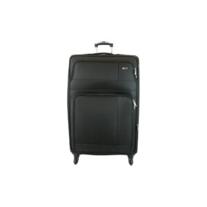 Large expandable soft suitcase with smooth rolling wheels