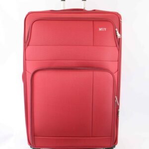 Large expandable soft suitcase with smooth rolling wheels
