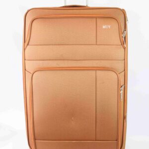Large expandable soft suitcase with smooth rolling wheels