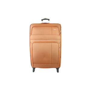 Large expandable soft suitcase with smooth rolling wheels