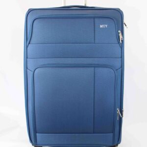 Large expandable soft suitcase with smooth rolling wheels