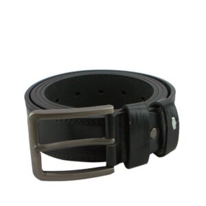 Faux leather belt with a metal buckle