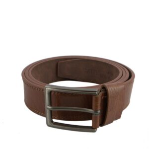 Faux leather belt with a metal buckle