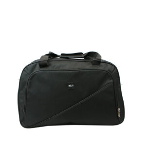 Mens gym duffle bag with zip main compartment and strong webbing handles for sports and travel use.