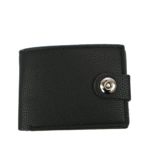 Simple fold design with secure snap closure mens wallet