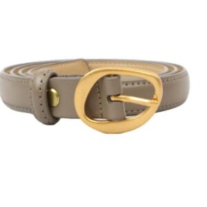 Metal womens belt with smooth finish and statement buckle for everyday styling.