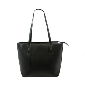 Shoulder bag with minimalist structured design and long adjustable strap for everyday use.