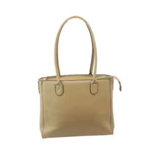 Shoulder bag with sleek structured design, double top handles and zip closure for everyday or office use.