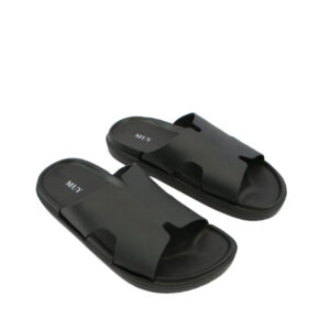 Mens slide sandals with wide strap design and cushioned sole for everyday comfort.