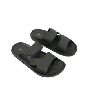 Mens slide sandals with wide strap design and cushioned sole for everyday comfort.