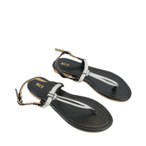 Slim strap design with a soft flat footbed sandal