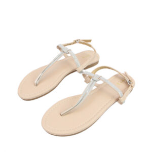 Slim strap design with a soft flat footbed sandal