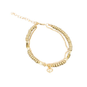 Beaded anklet with chain extension and heart charm