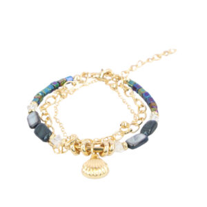Beaded charm bracelet with chain detail