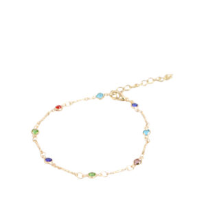 Chain anklet with multi crystal details