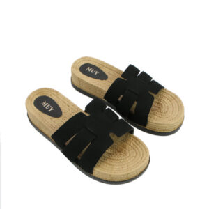 Casual espadrille slide sandals