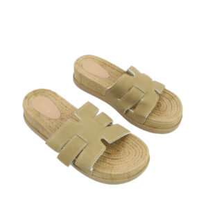 Casual espadrille slide sandals