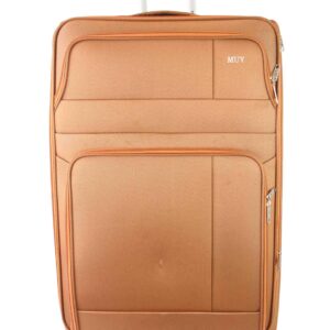 Large expandable soft suitcase with smooth rolling wheels