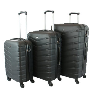 3-piece hard shell luggage set with smooth spinner wheels for easy travel