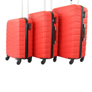 3-piece hard shell luggage set with smooth spinner wheels for easy travel