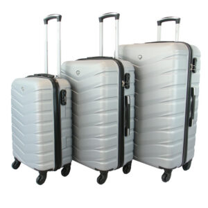 3-piece hard shell luggage set with smooth spinner wheels for easy travel