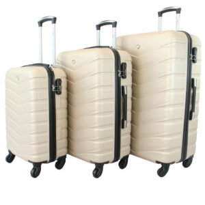 3-piece hard shell luggage set with smooth spinner wheels for easy travel