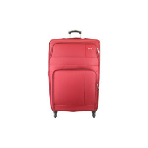 Large expandable soft suitcase with smooth rolling wheels