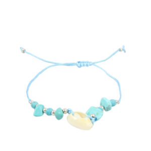 Sea-inspired bracelet with mixed charms and bead detailing on an adjustable cord.
