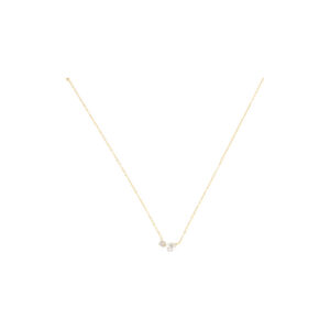 Gold-Tone Delicate Chain Necklace with Crystal Abstract Charm Pendant