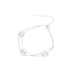 Geometric Crystal Pendant Layered Necklace