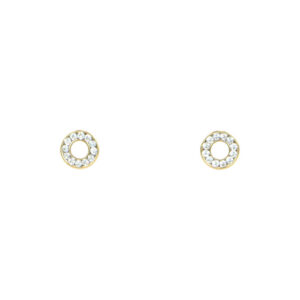 Stainless Steel Crystal Circle Stud Earrings