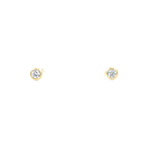 Stainless Steel Solitaire Crystal Stud Earrings