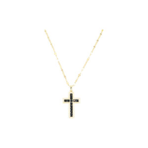 Crystal Cross Pendant Necklace with Fine Chain