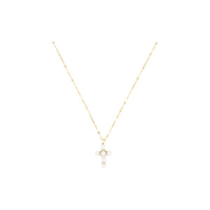 Pearl Bow Pendant Necklace with Fine Chain