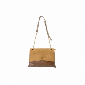 Suede Effect Chain Strap Shoulder Bag